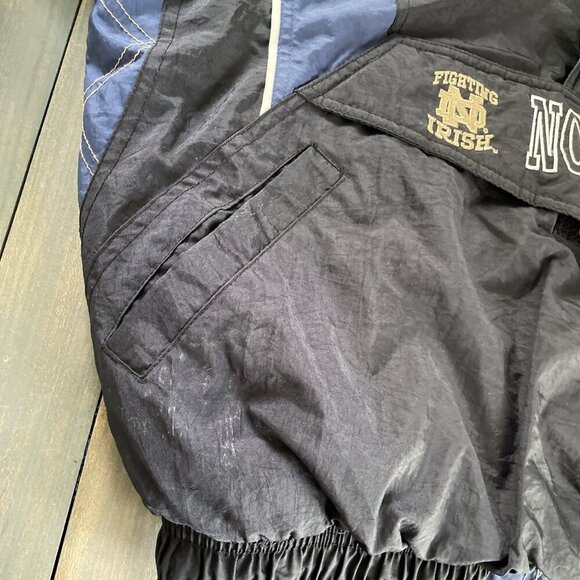 Vintage 90s Starter Notre Dame Fighting Irish NCAA Quarter Zip Coat Large (IN) - Picture 8 of 12